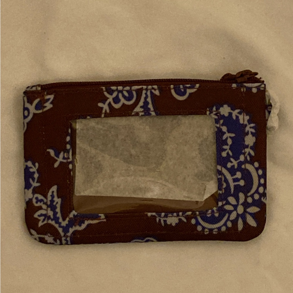Vera Bradley Brown and Blue Paisley ID Pouch